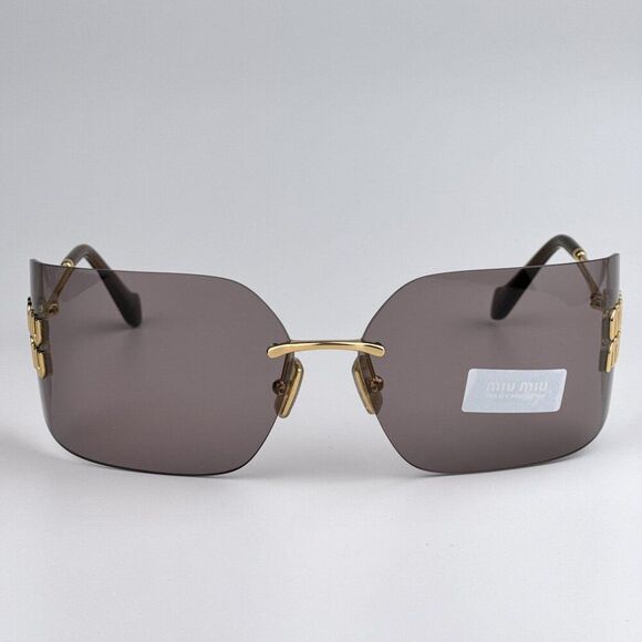 NEW Miu Miu MU54YS 5AK06I RUNWAY Gold Purple Brown Wraparound Women Sunglasses main image 10